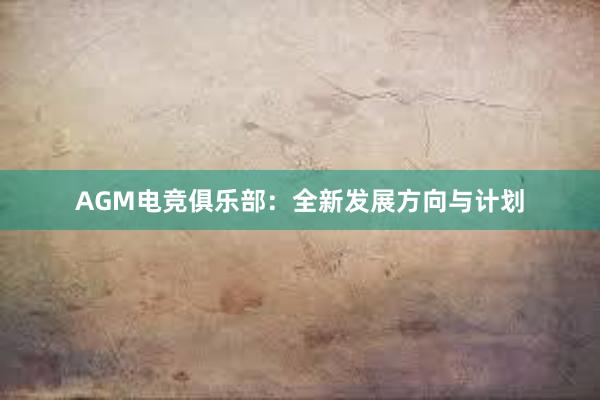 AGM电竞俱乐部：全新发展方向与计划